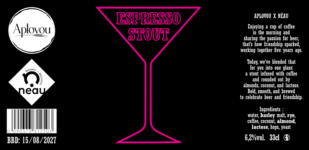 Aplovou Collab ! Espresso Stout 33cl